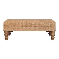 mesa de centro de madera maciza estilo artesanal estilo regencia tejida
