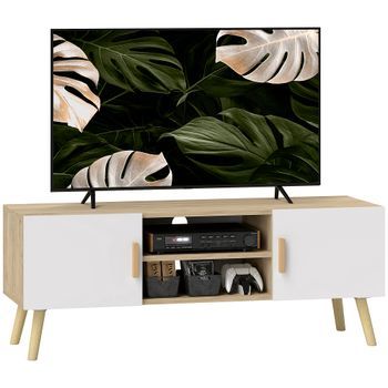 Mueble TV Madera ZMH 50 Pulgadas Con Pasacables Roble