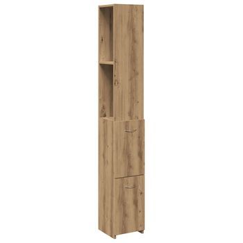 Armario De Baño Madera De Ingeniería Roble Artisan 25x25x170 Cm Vidaxl