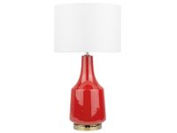 lampara de mesa  ceramica rojo