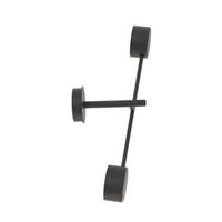 aplique de pared feru negro 2 luces
