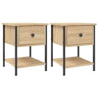 mesita noche 2 uds madera ingenieria roble sonoma 34x355x45 cm vidaxl