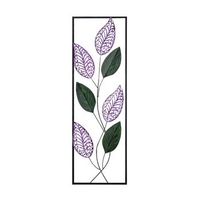 decoracion pared de metal hoja multicolor 90x32 cm