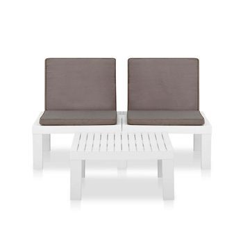 Conjunto Tresillo Macarena + Cojines Blanco Progarden