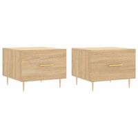 pack 2 uds mesas de centrormesa auxiliarrmesa de cafe madera ingenieria roble sonoma 50x50x40cm
