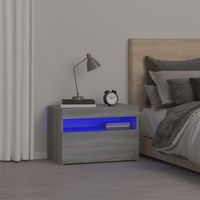 mesitas de noche con luces led 2 uds - mueble de dormitorio - madera - gris sonoma 60x35x40cm