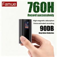 grabadora de voz famue l27 con adsorcion magnetica alta nueva 2025 - 760h de grabacion reduccion de ruido de 90db 64gb sonido hd compacta