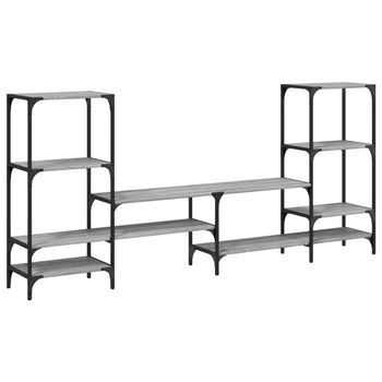 Mueble Tv | Mueble De Salón | Armario Tv Madera De Ingeniería Gris Sonoma 206,5x28,5x95 Cm