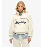 superdry para mujer w2012380a sudadera country club loose 14 zip en blanco roto xl casual algodon