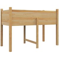 outsunny huerto urbano elevado mesa de cultivo jardinera con tela no tejida para cultivo plantas flores verduras 115x55x80 cm natural   aosom espana