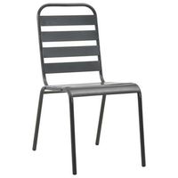 pack 2 uds sillas de jardin  silla de exterior  sillon apilables acero gris