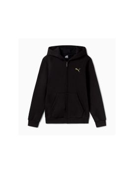 Chaqueta Puma Essentials+ Graphic Hoodie Fz Niño Negro
