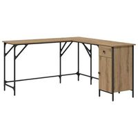 escritorio roble artisan madera de ingenieria 141 x 141 x 75 cm vidaxl