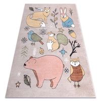 alfombra fun forester para ninos animales bosque beige 200x290 cm