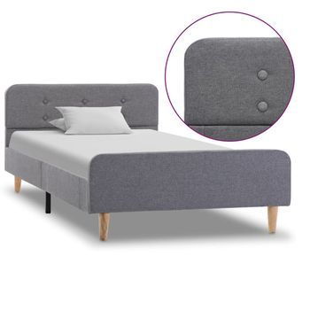 Estructura De Cama De Tela Gris Claro 100x200 Cm Vidaxl