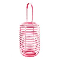 farol decorativo de hierro rosa h28