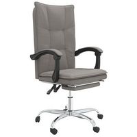 silla de oficina reclinable de tela gris taupe vidaxl