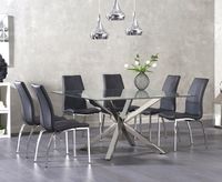 rio square glass dining table with cavello chairs
