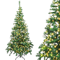aigostar 210 cm arbol de navidad artificialcon cadena de luces led de 23 m400 led blanco calido 8 modos de iluminacion600 ramascolor verdeincluye soporte de meta