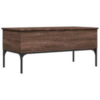 mesa de centro madera y metal roble marron 100x50x45 cm