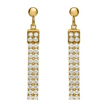 Pendientes de acero inoxidable pulido con baño de oro