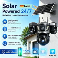 camara solar v380 de 12mp con triple lente 4g y wifi bateria integrada ip66 deteccion humana pir audio bidireccional cctv de seguridad para exteriores a prueba de agua
