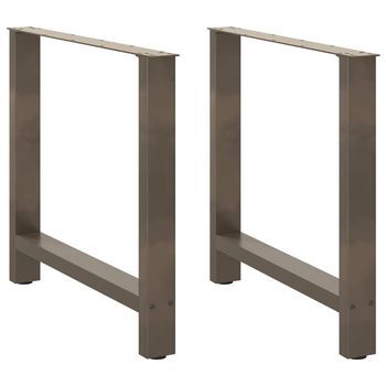 Patas Para Mesa De Comedor De Acero Natural (2 Unidades, 80 X 72-73 Cm) Vidaxl