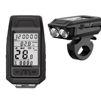 BIKIGHT 3 en 1 Computadora de bicicleta GPS inalámbrica 120dB Claxon para bicicleta 900LM Faro para bicicleta Carga Type