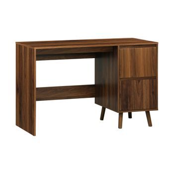 Escritorio Escandinavo Decoración Madera 2 Cajones, Madera De Nogal