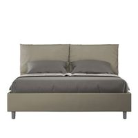 cama sin somier acolchada 160x210 cuero sintetico capuchino antea