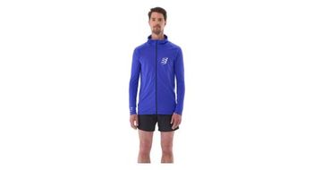 Compressport 3d veste thermo capucha sin costuras azul