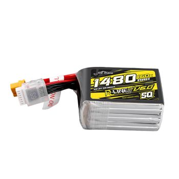 Batería Lipo Tattu R-Line Versión 6.0 22.2V 1480mAh 160C 6S SQ con conecto XT60 para SpeedyBee Master 5 V2 DarwinFPV Cin