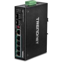 switch industrial trendnet ti-pg62 6 puertos gigabit poe din-rail