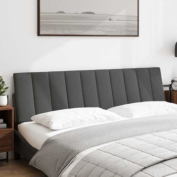 Cabecero De Cama Acolchado Tela Gris Oscuro 180 Cm