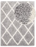 alfombra de pelo largo arizona gris-blanco 60x100 cm