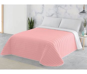 Colcha bouti reversible bicolor l.302 rosa/blanco cama 90