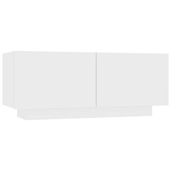 Mesita De Noche Madera De Ingeniería Blanco 100x35x40 Cm Vidaxl