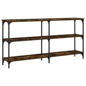 Mesa Consola Madera De Ingeniería Roble Ahumado 150x29x75 Cm Vidaxl