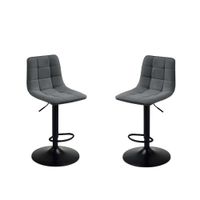 lote de 2 taburetes efecto piel gris cm 45x45 91h