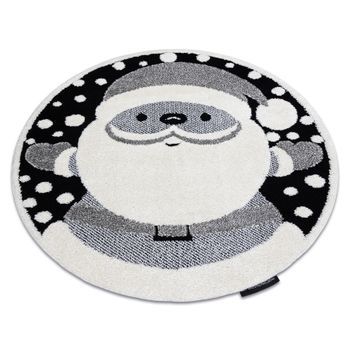 Alfombra Infantil Moderna Joy Circulo Santa Papá Noel, Para Niños -  Circulo 120 Cm