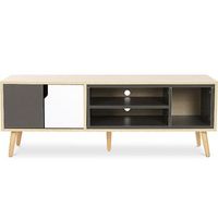 mueble tv de madera - diseno escandinavo - bjorn gris