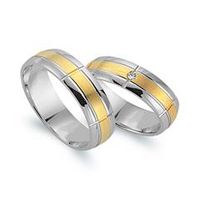 alianzas 18 quilates oro blanco amarillo con diamante