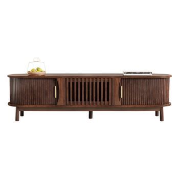 Mueble De Tv De 165 Cm - Mueble De Salón Con Puerta Corredera - Tv De 65 Pulgadas - Marrón