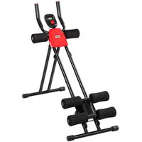 sportnow maquina de abdominales plegable con monitor lcd para entrenamiento de cuerpo completo en casa rojo y negro   aosom espana