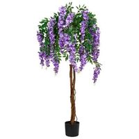 planta artificial en maceta para interior decoracion de plastico con maceta negra 150 cm wisteria tree
