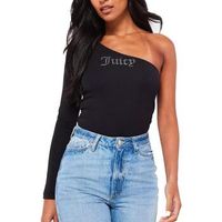 juicy couture tops y camisetas nella asymmetric ls para mujer