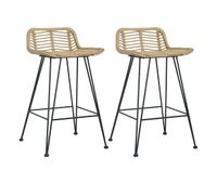 vidaxl taburetes de cocina 2 unidades ratan natural