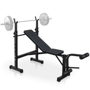 Banco De Musculación Con Soporte - Gimnasio En Casa - Hierro - Negro (172x83x118cm)
