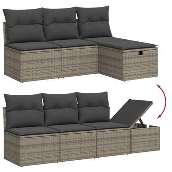 Conjunto De Sofás Para Patio Exterior (con Cojines, Juego De 7 Piezas)