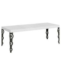 mesa extensible 90x160264 cm karamay premium estructura fresno blanco antracita